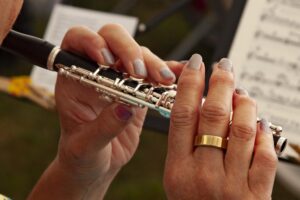 isle of wight steam railway proms with a lady playing a flute